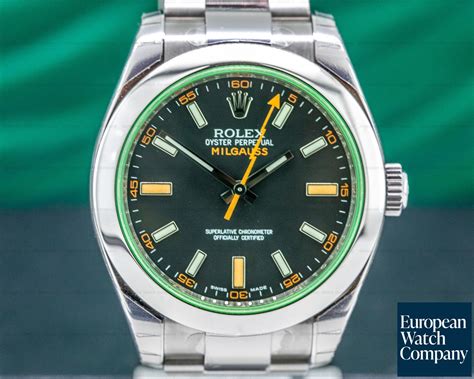 rolex milgauss black dial green crystal